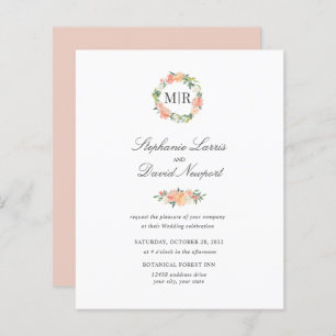 Papier Chic Monogramme rose orange vert Garlander Mariage