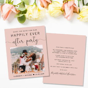 Papier Chic Photo Blush Wedding Réception Enregistrer la