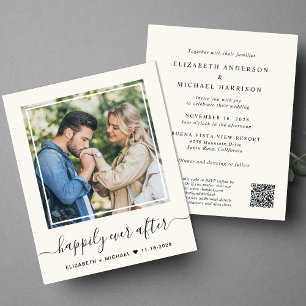 Papier Chic Photo QR Code Budget Cream Faire-part de mari