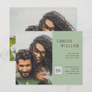 Papier Chic Photo Wedding Inviter QR Code Enregistrer Dat