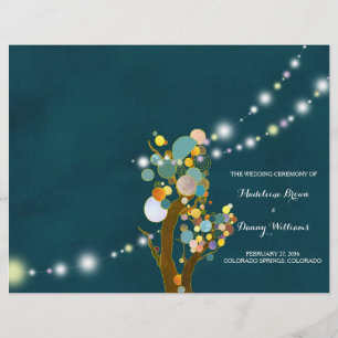 Papier Chic String Lights Turquoise Mariage BiFold Progra