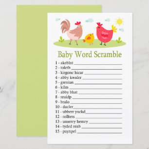 Papier Chicken Baby mot scramble jeu