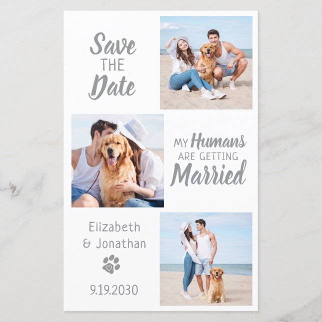 Papier Chien Mariage Pet Photo Collage Enregistrer les ca (Devant)