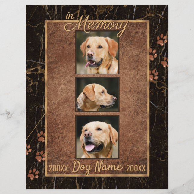 Papier Chien Mémoire Marbre Russe Keepsaké (Devant)