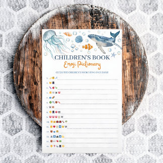 Papier Children's Book Emoji Coastal Baby Shower Game