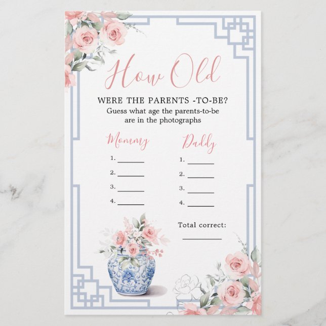 Papier Chinoiserie rose pâle Ginger Jar Comment vieux par (Devant)