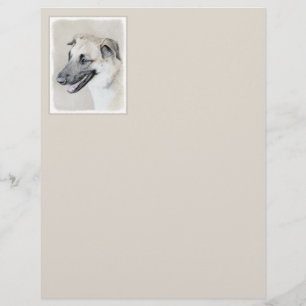 Papier Chinook (Oreilles Laissées) Peinture - Art Chien o