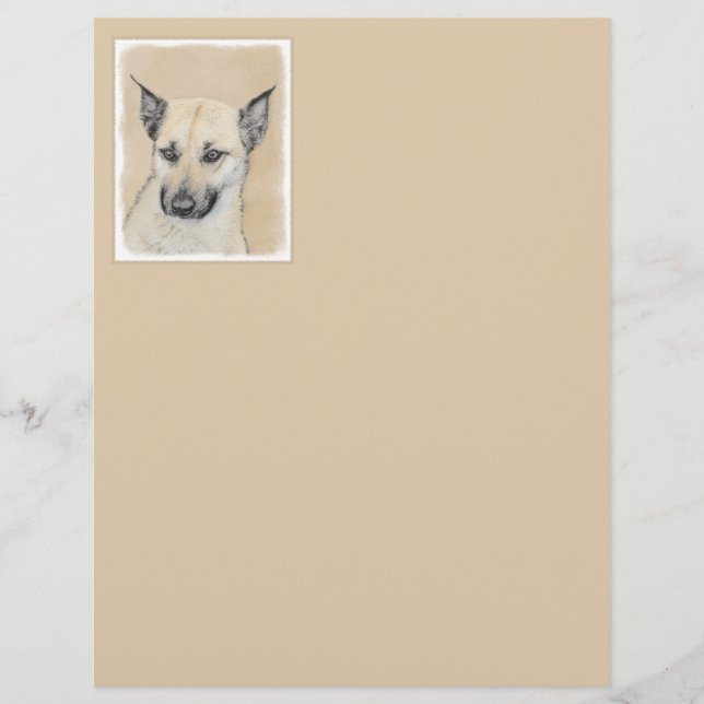 Papier Chinook (Oreilles Pointées) Peinture - Art Chien o (Devant)