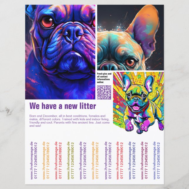 Papier chiot moderne qr-code personnalisé  (Devant)