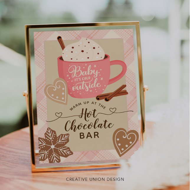 Papier Chocolat chaud Baby shower d'hiver Girl Cocoa Bar (Créateur téléchargé)