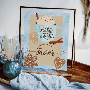 Papier Chocolat chaud Baby shower d'hiver Symbole des Fav