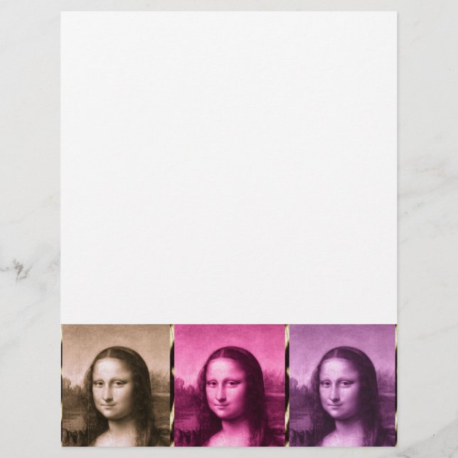 Papier Chocolat rose violet Poster de animal Mona Lisa (Devant)