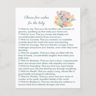 Papier Choisissez cinq vœux pour le bébé