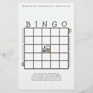 Papier Choo Choo Baby Bingo Jeu de douche