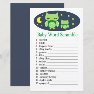 Papier Chouette endormie Baby jeu de mots de bambou