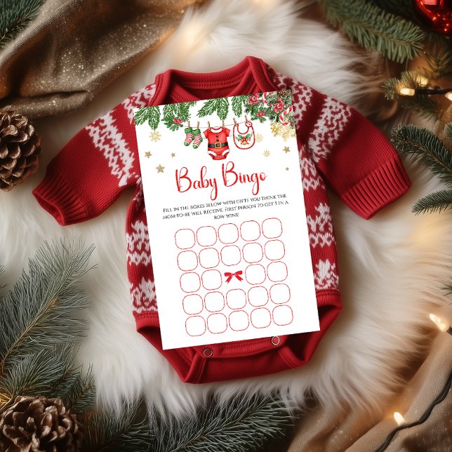 Papier Christmas Baby Shower Bingo Game (Créateur téléchargé)