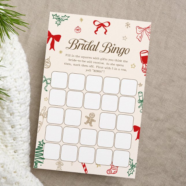 Papier Christmas Bridal Shower Bingo Game (Créateur téléchargé)