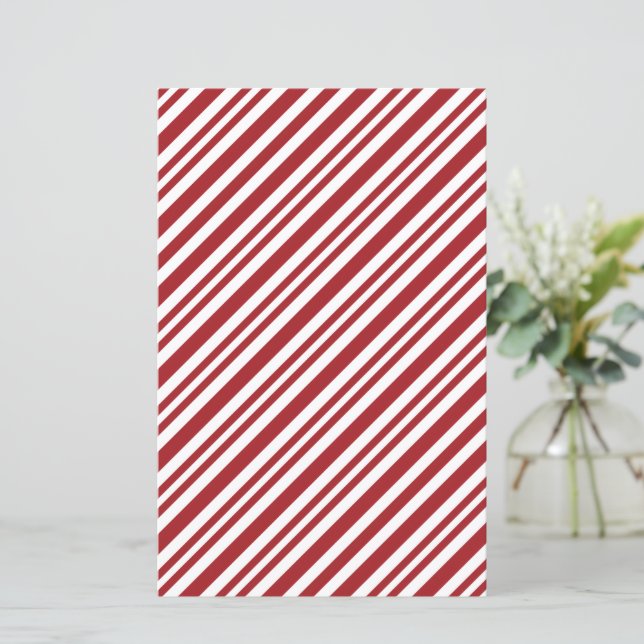 Papier Christmas Candy Cane Stripes Scrapbook Paper (Debout devant)