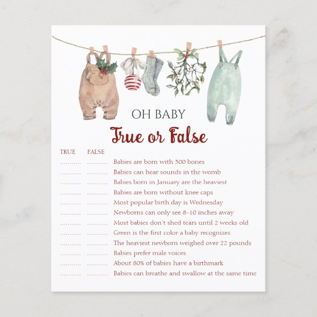Papier Christmas Clothes Oh Baby True or False (Devant)