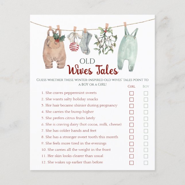 Papier Christmas Clothes Old Wives Tales Game (Devant)