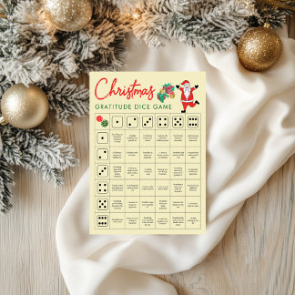 Papier Christmas Gratitude Dice Game Light Yellow Holiday