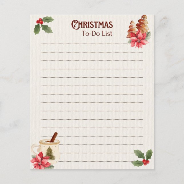 Papier Christmas To-Do List Notepad (Devant)