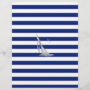 Papier Chrome Sailing on Nautical Stripes