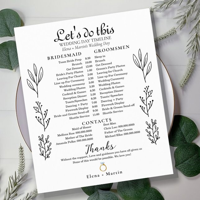 Papier Chronologie Mariage minimale (Créateur téléchargé)