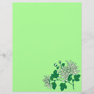 Papier Chrysanthèmes d'araignée chinois, blanc crémeux