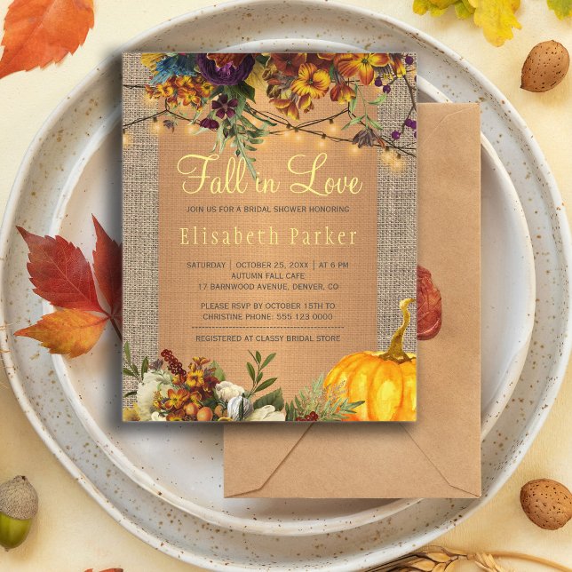 Papier Chute en amour automne fleuri BUDGET nuptiale douc (Créateur téléchargé)