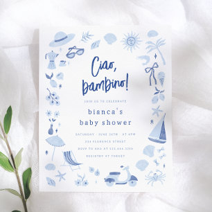 Papier Ciao Bambino Fête de Naissance pour un Petit Garço