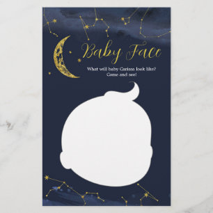 Papier Ciel nocturne sur la lune Baby shower Baby Face Ca