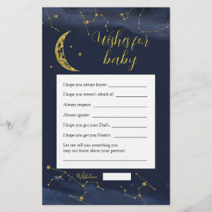 Papier Ciel nocturne sur la lune Souhaits pour bébé