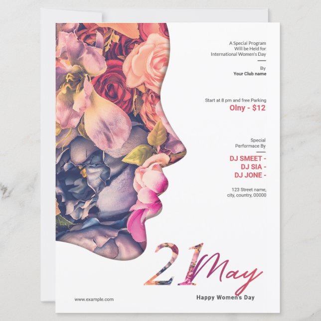 Papier Circulaire d'invitation de la Journée des femmes (Devant)