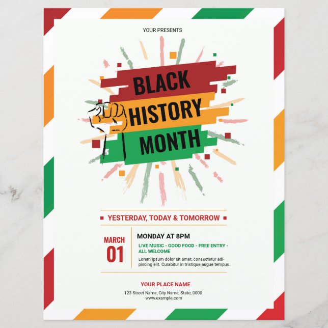 Papier Circulaire du mois de l'histoire noire (Devant)
