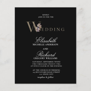 Papier Circulaire Mariage Budget Black Modern Orchard