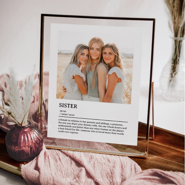 Papier Citation de définition de soeur personnalisée (gift for sister)