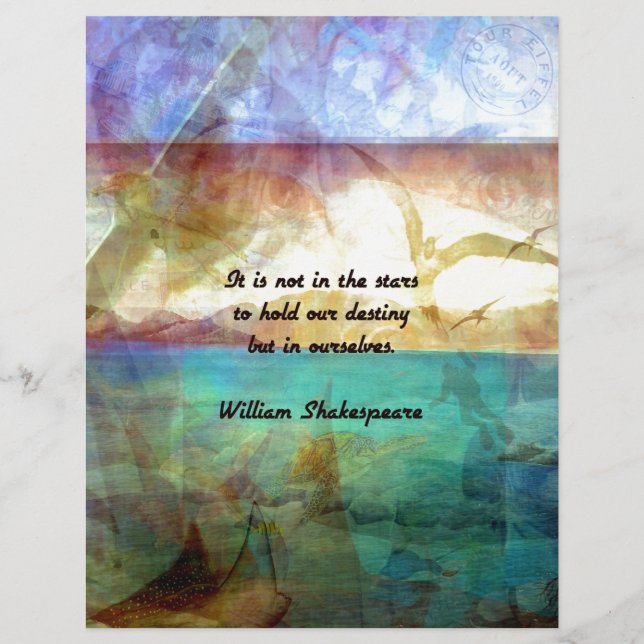 Papier Citation Inspirationnelle De Shakespeare Sur La De (Devant)