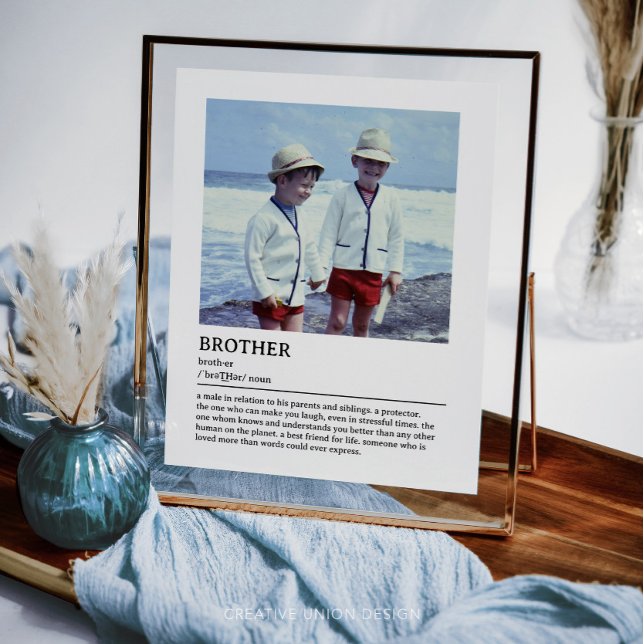 Papier Citation personnalisée Brother Definition Wall Art (gift for brother)
