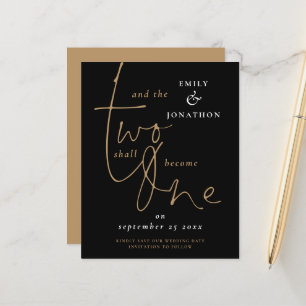 Papier Citation romantique Budget Mariage d'or noir Date 