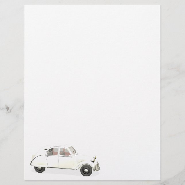 Papier Citroen blanc 2CV (Devant)