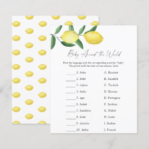 Papier Citron - Baby autour du monde Baby shower jeu