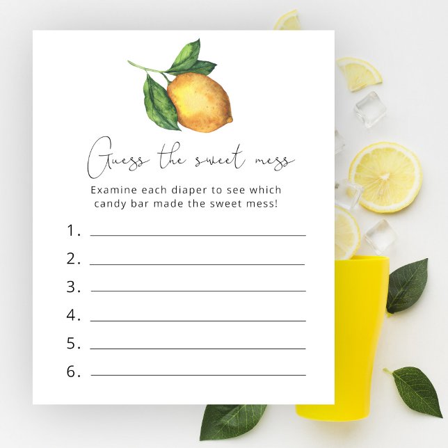 Papier Citron baby shower Guess the Sweet Mess jeu (Créateur téléchargé)