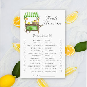 Papier Citron - Jeu de baby shower pour la mariée