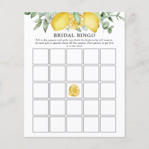 Papier Citron vert Citrus Fête des mariées Bingo Jeu