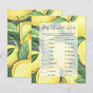 Papier Citrons - Baby autour du monde Baby shower jeu