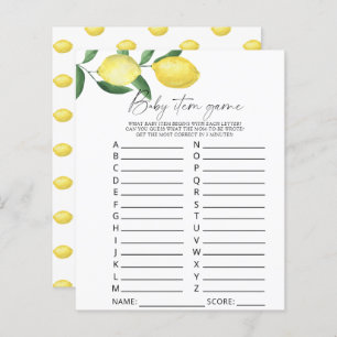 Papier Citrons - Baby Item Jeu. Jeu baby shower