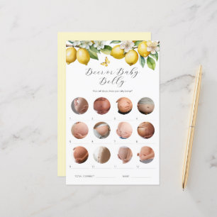 Papier Citrons Bière ou Bébé Baby shower de ventre Jeu