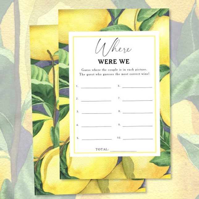 Papier Citrons Citrus - Où étions nous jeu de douche nupt (Créateur téléchargé)