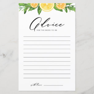 Papier Citrons et oranges Fêtes des mariées d'été Conseil